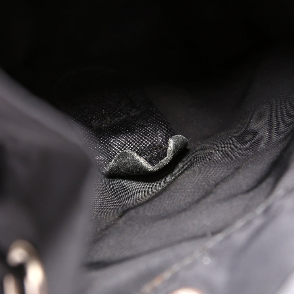 Flap Top Backpack Nylon Vintage Black
