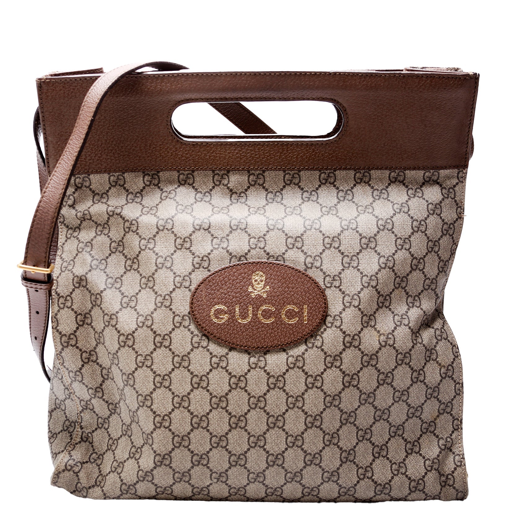 463491 GG Supreme Slip Handle Vertical Tote Brown