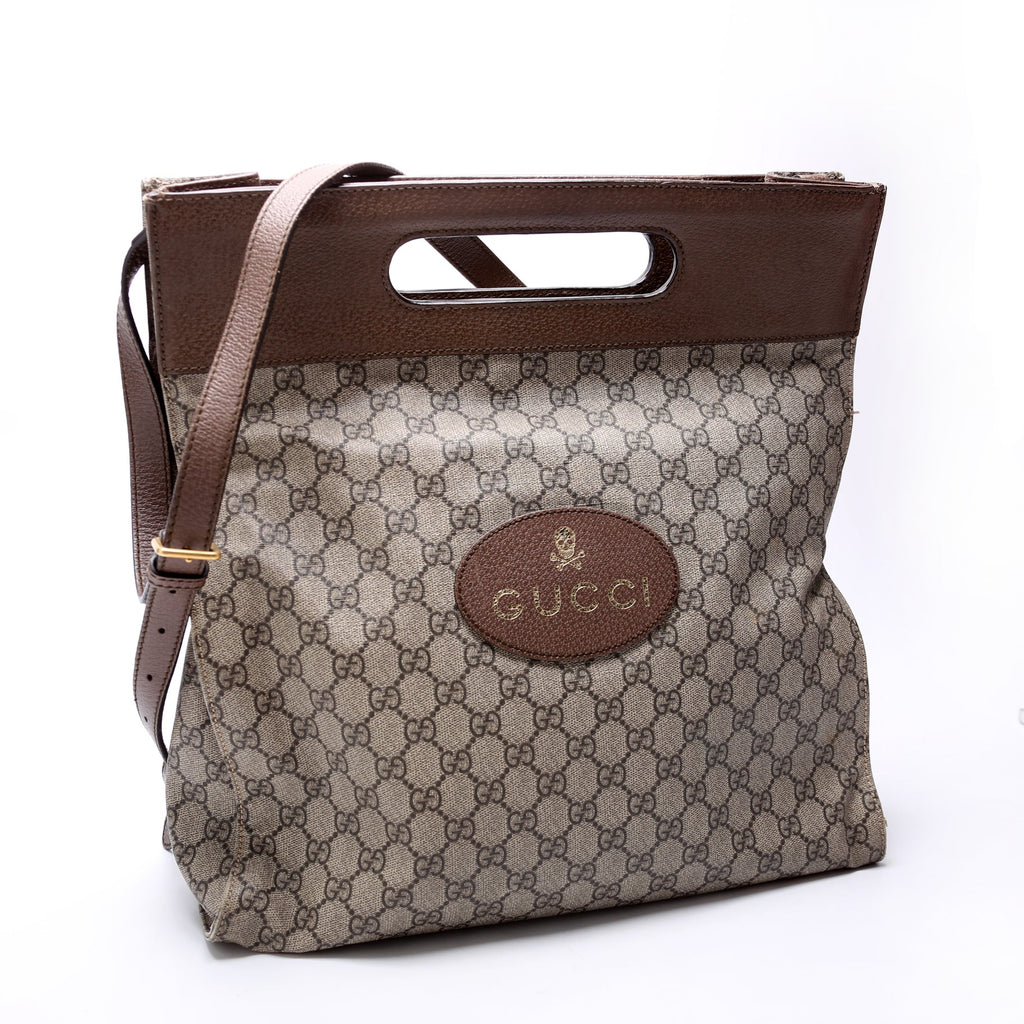 463491 GG Supreme Slip Handle Vertical Tote Brown