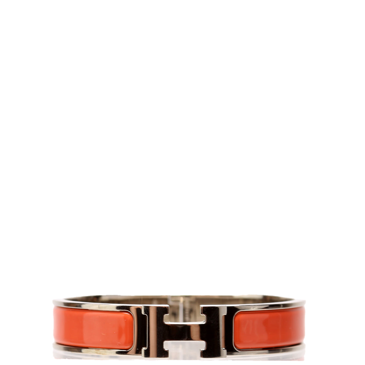 Hermes Clic Clac Narrow PM Bracelet Silver/Orange