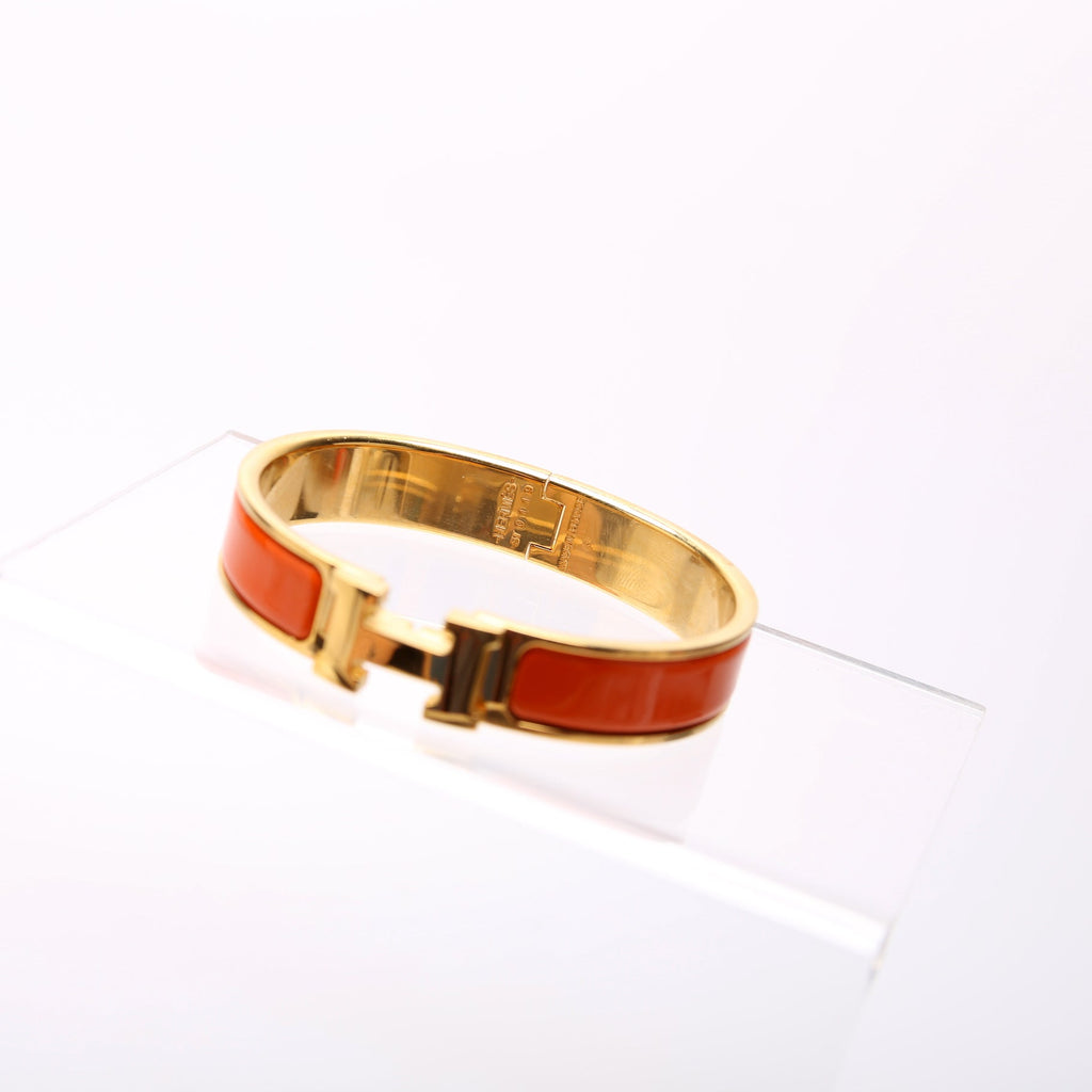 Hermes Clic Clac Narrow PM Bracelet Gold/Orange