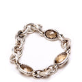 Oval Link Bracelet 925/Smoky Quartz/PAVE