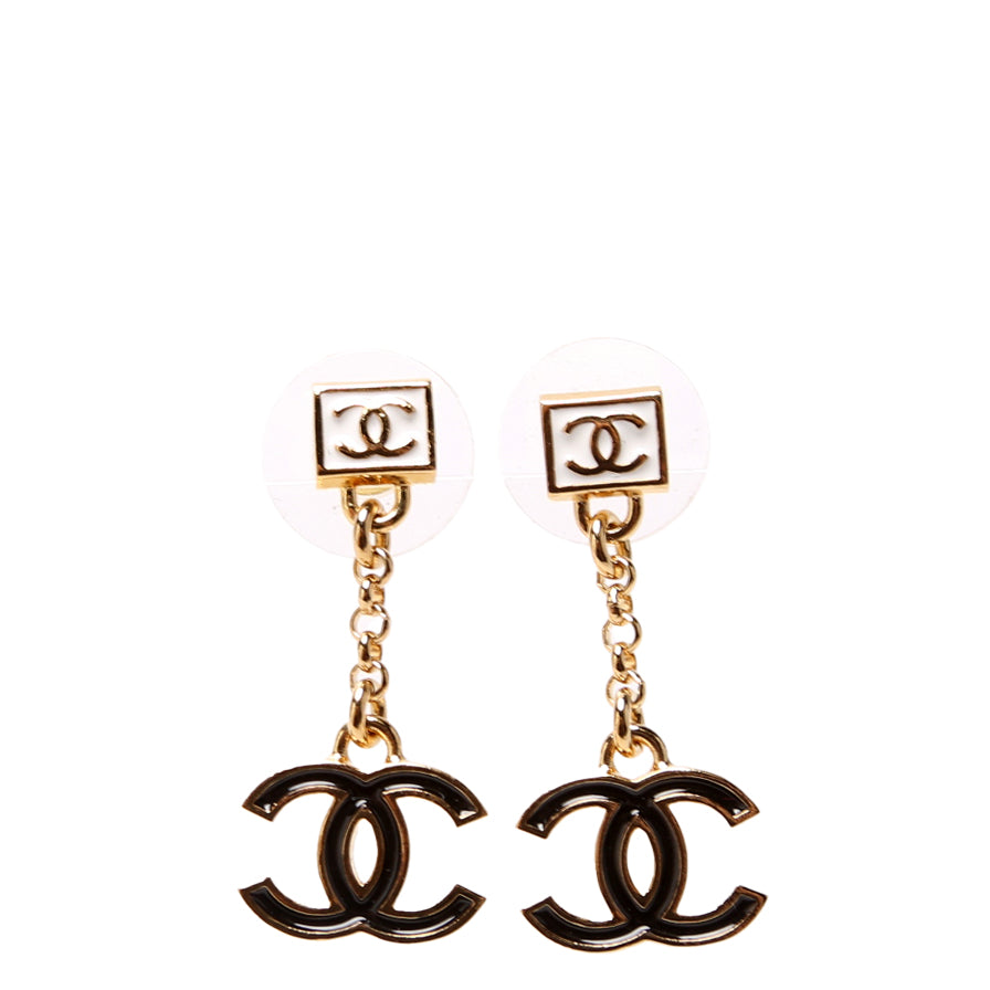Square CC Drop Earrings Gold/Multicolor