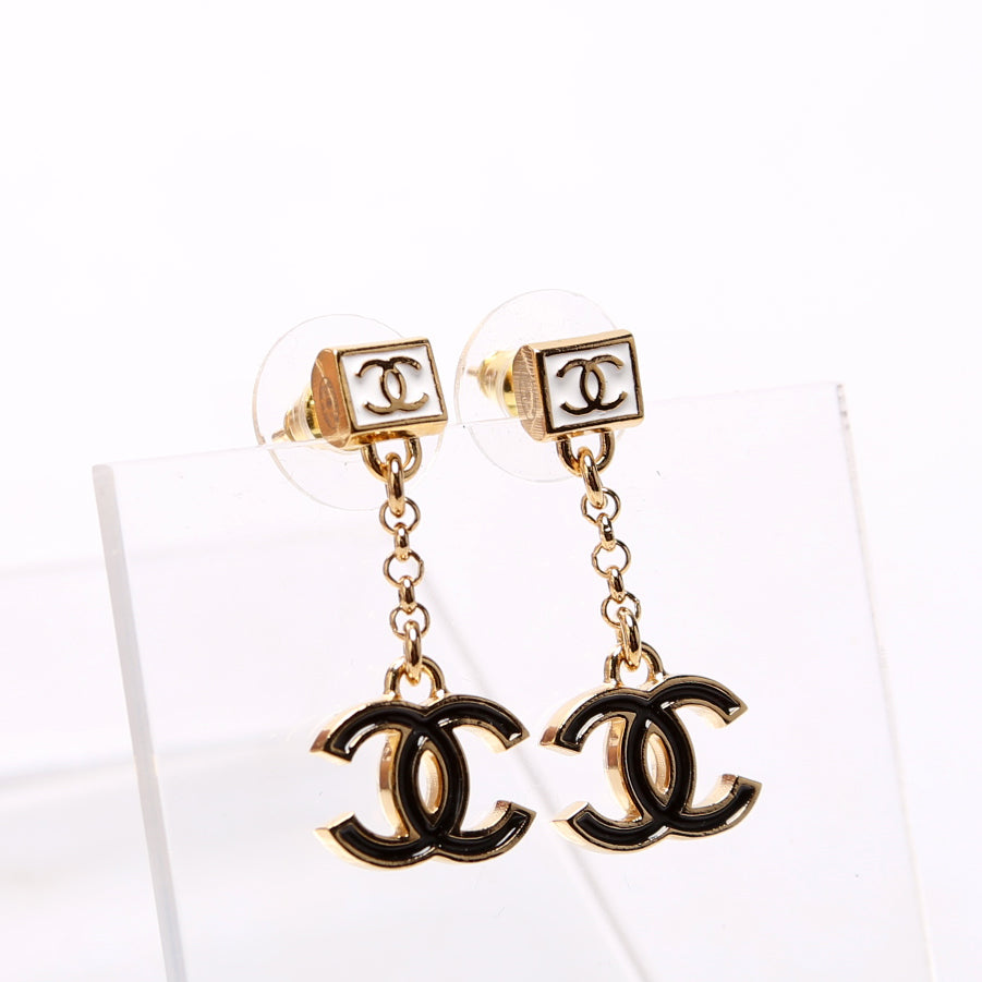 Square CC Drop Earrings Gold/Multicolor