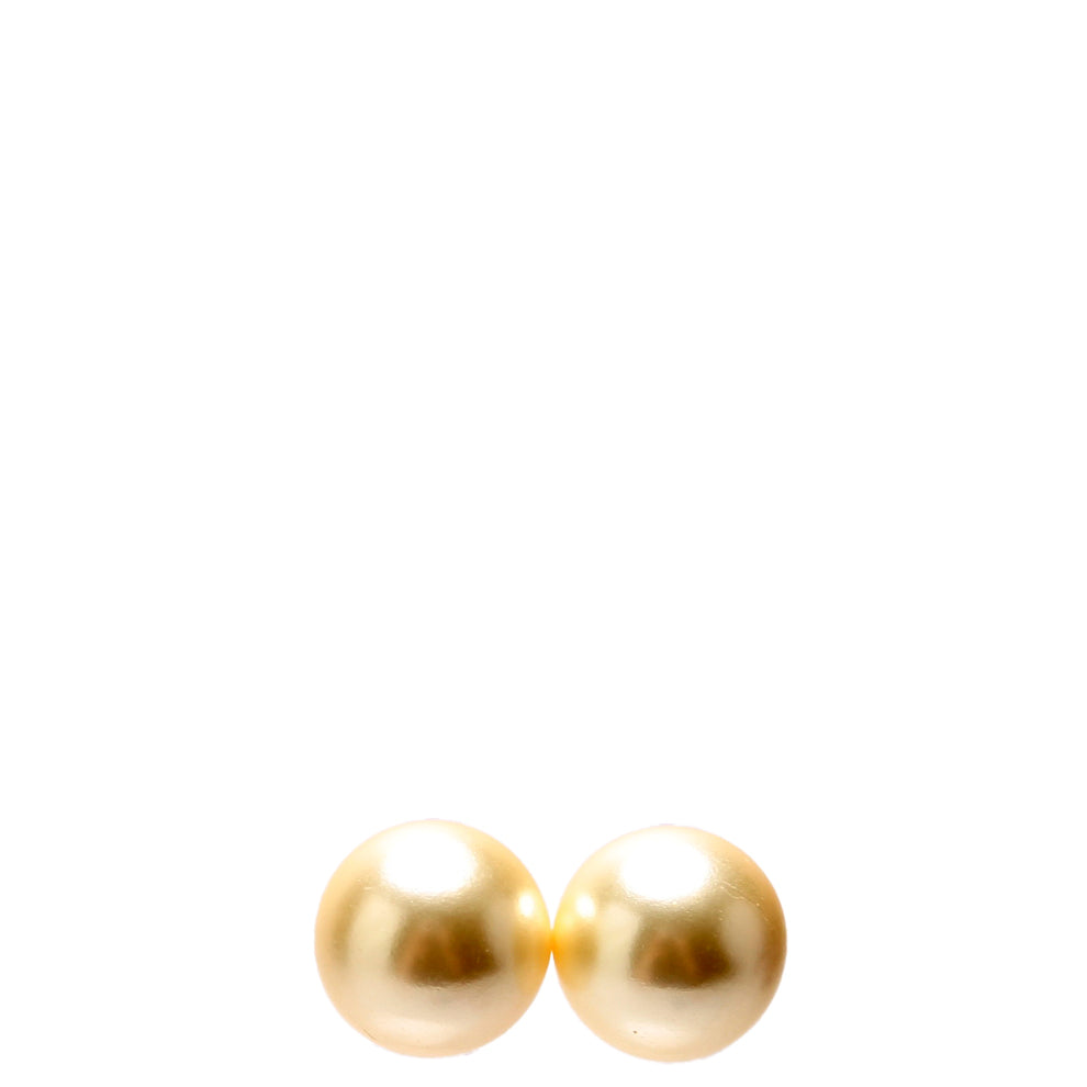 Tribales Resin Pearl Earrings Gold