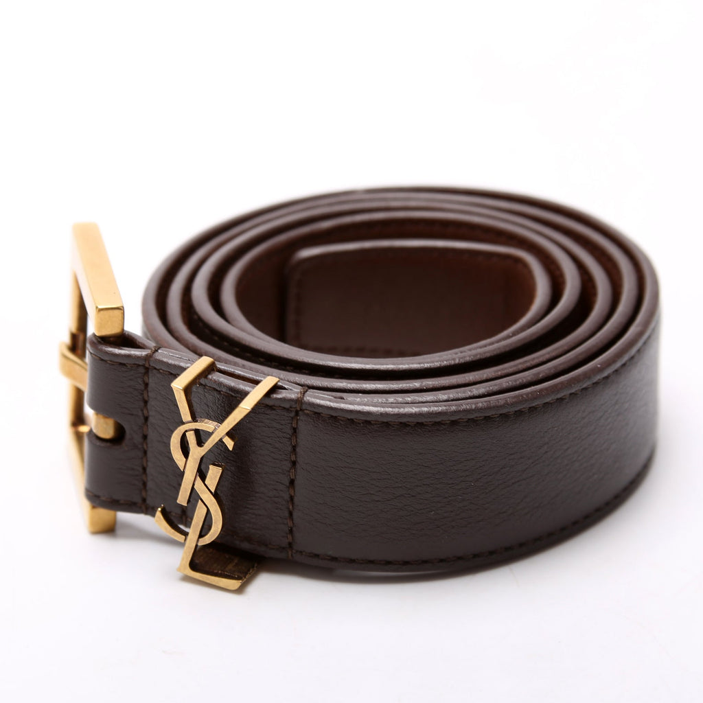 558088 Cassandre Thin Square Belt Size 90 Brown
