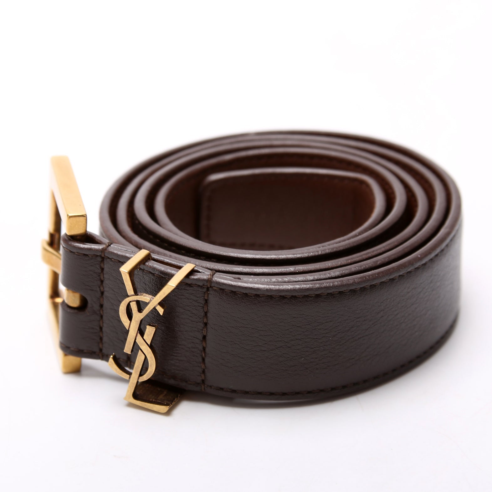 558088 Cassandre Thin Square Belt Size 90 Brown
