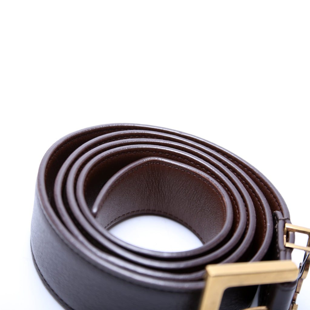 558088 Cassandre Thin Square Belt Size 90 Brown