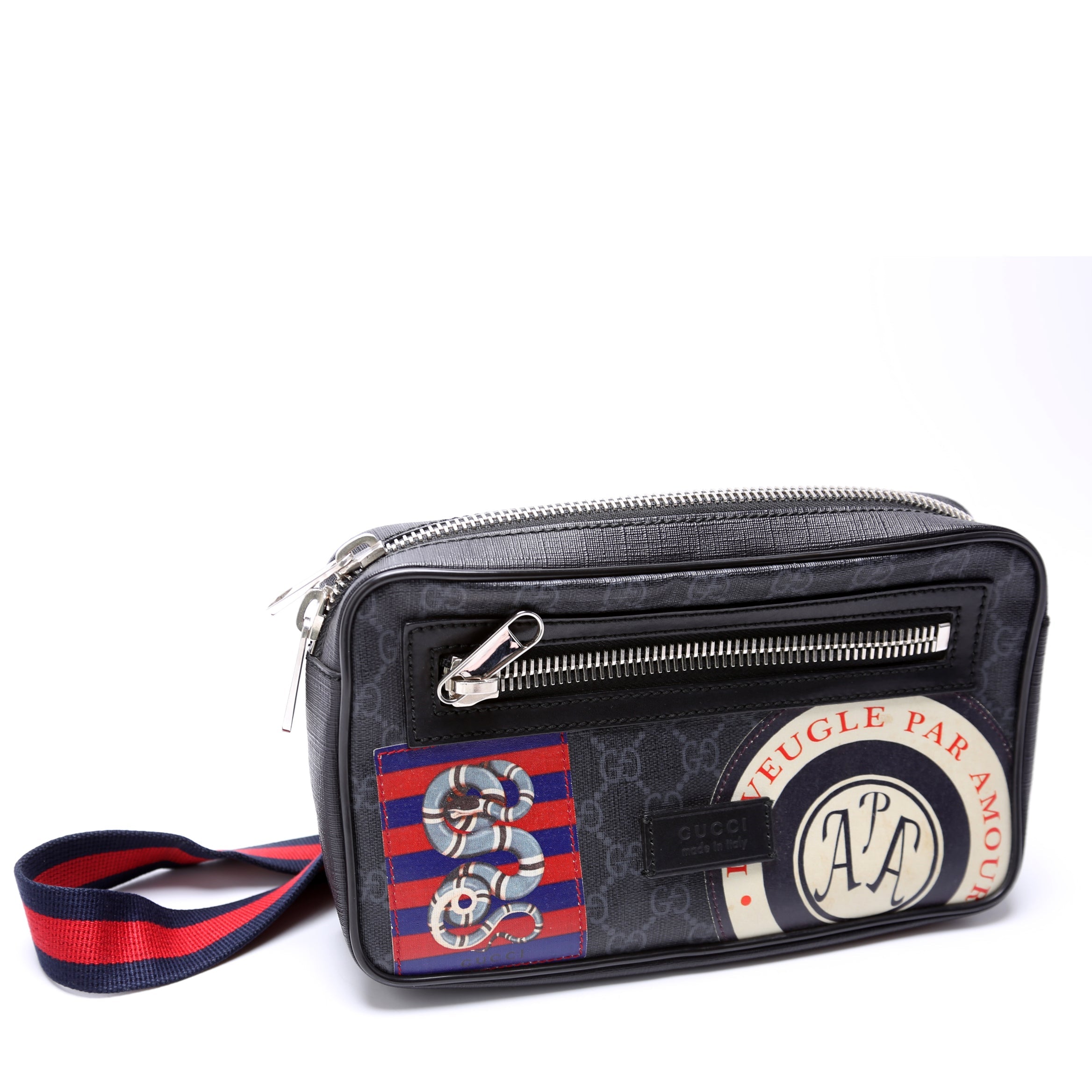 474293 Soft GG Supreme Night Courrier Belt Bag Black