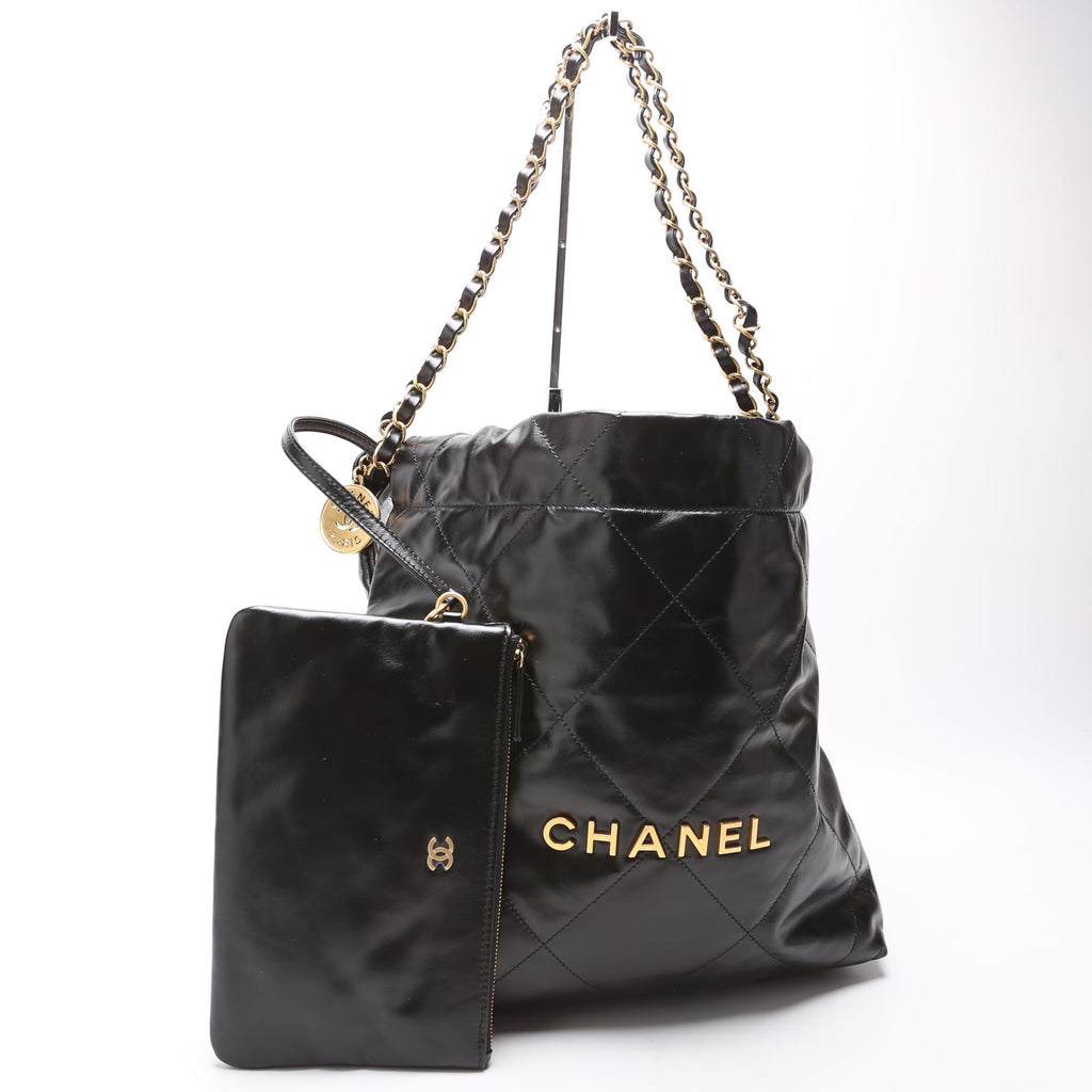 Chanel 22 Quilted Medium Hobo RFID Black
