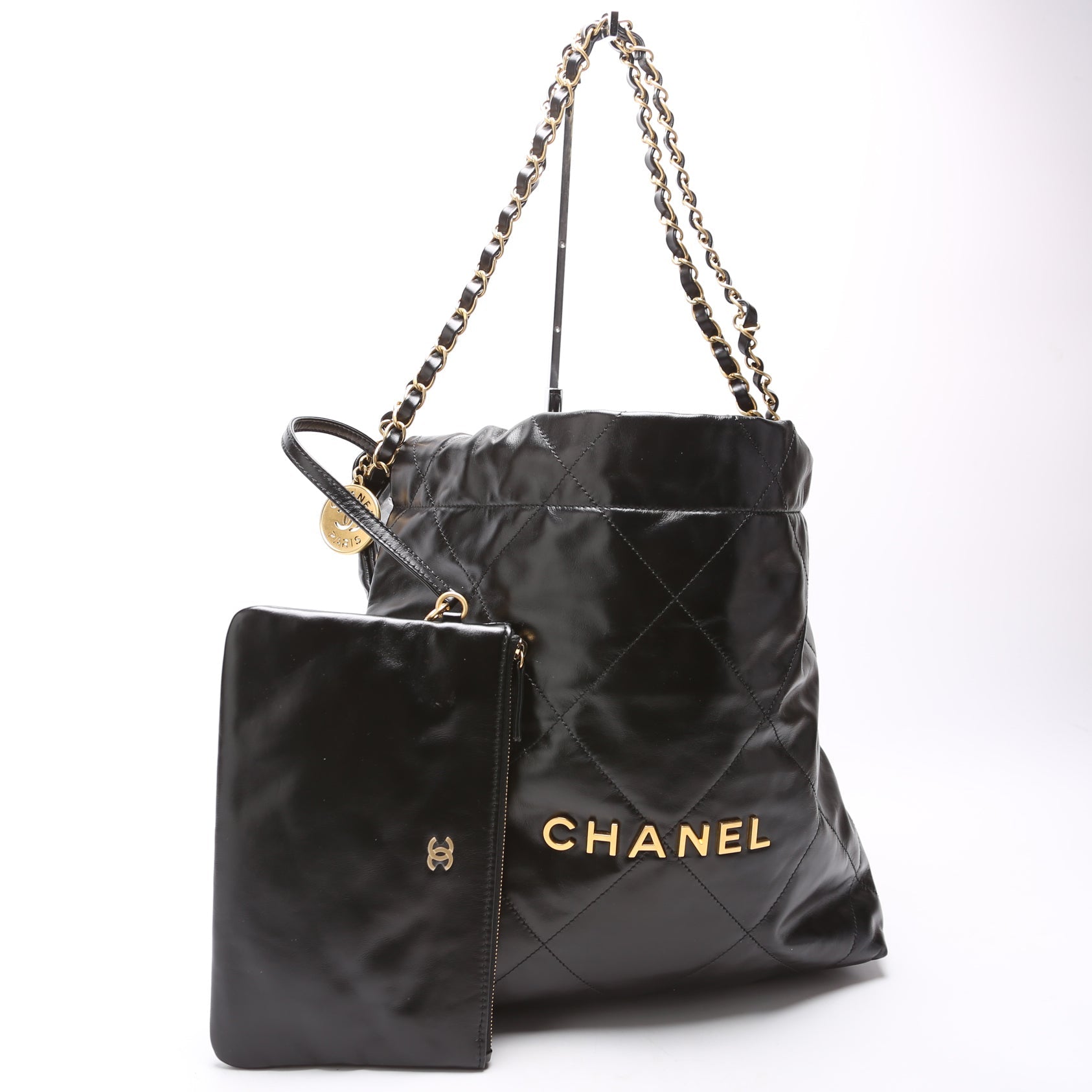Chanel 22 Quilted Medium Hobo RFID Black