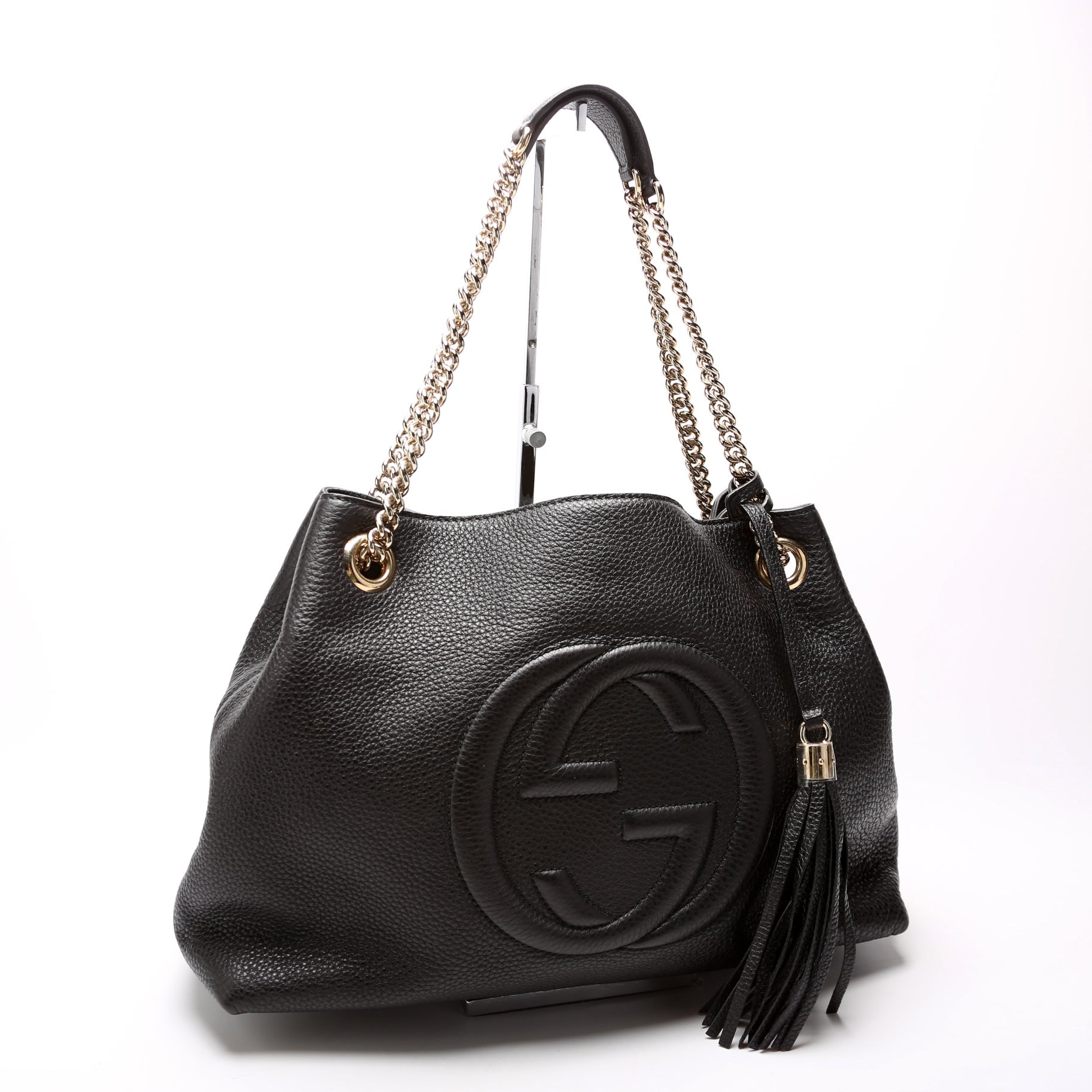 536196 Soho Chain Tote Newer Black