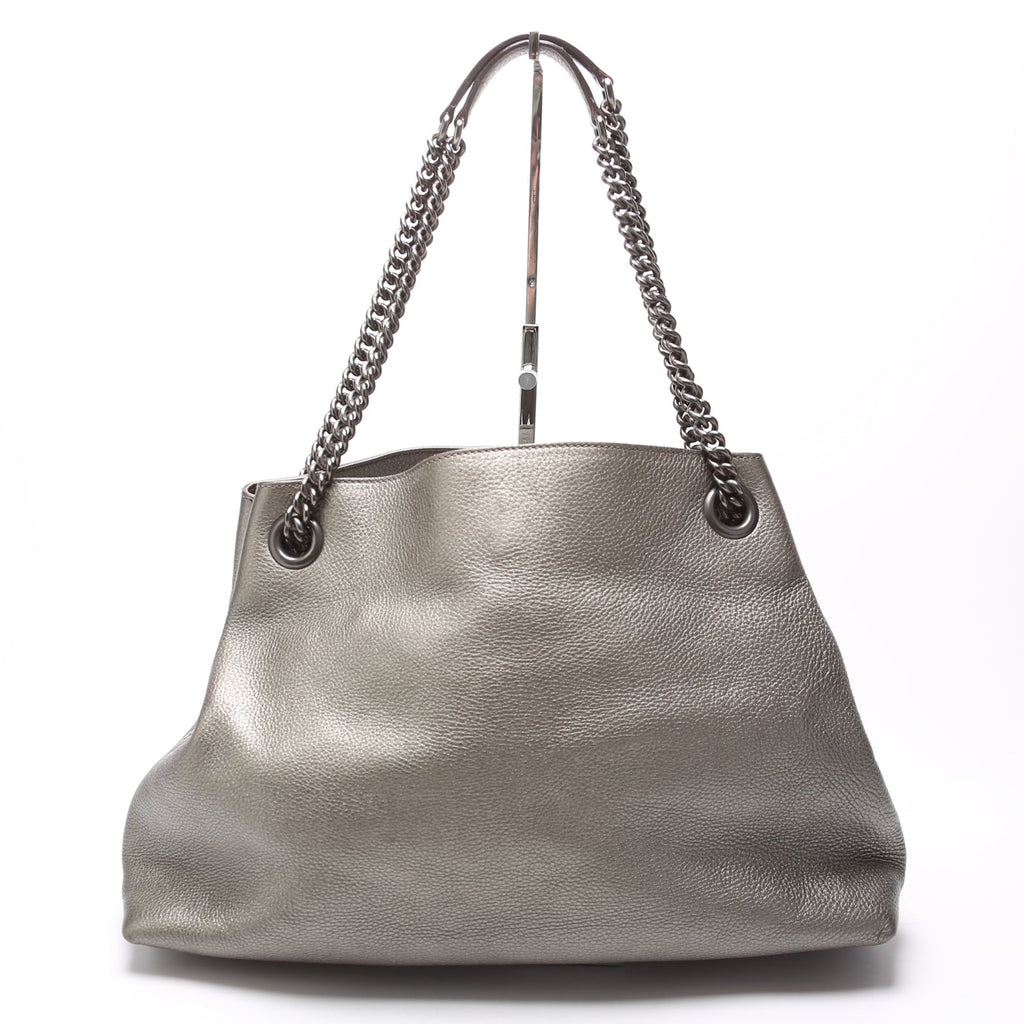 308982 Soho Leather Shoulder Medium Grey