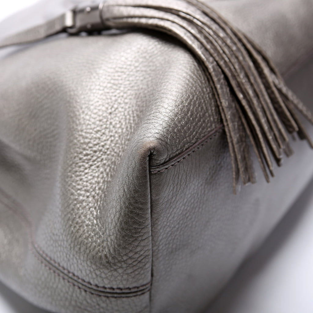 308982 Soho Leather Shoulder Medium Grey