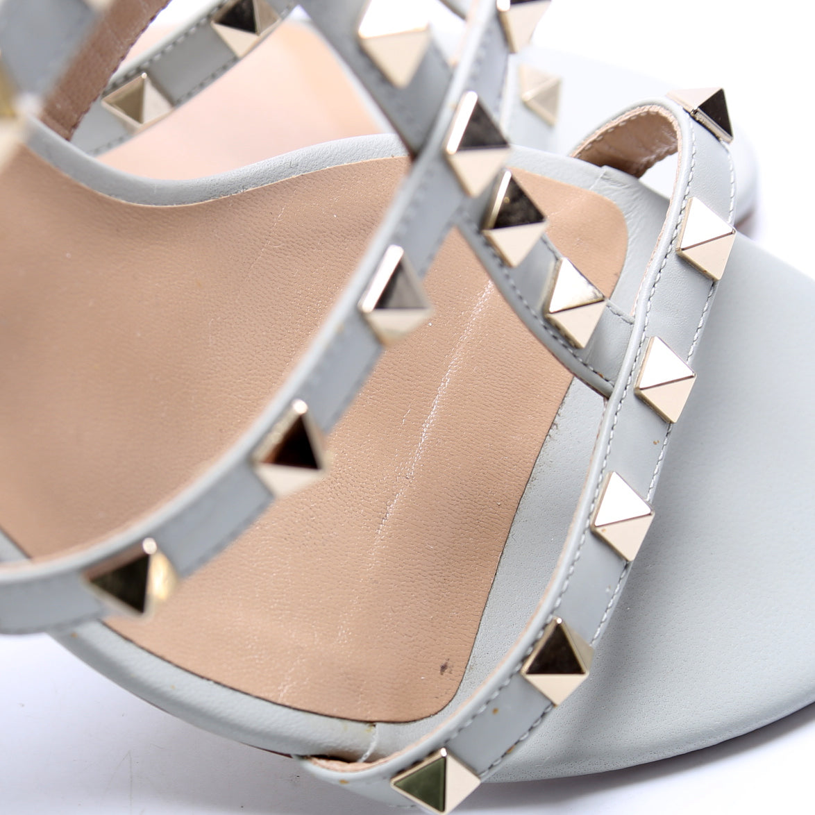 Rockstud Block Heels Size 38.5 Blue