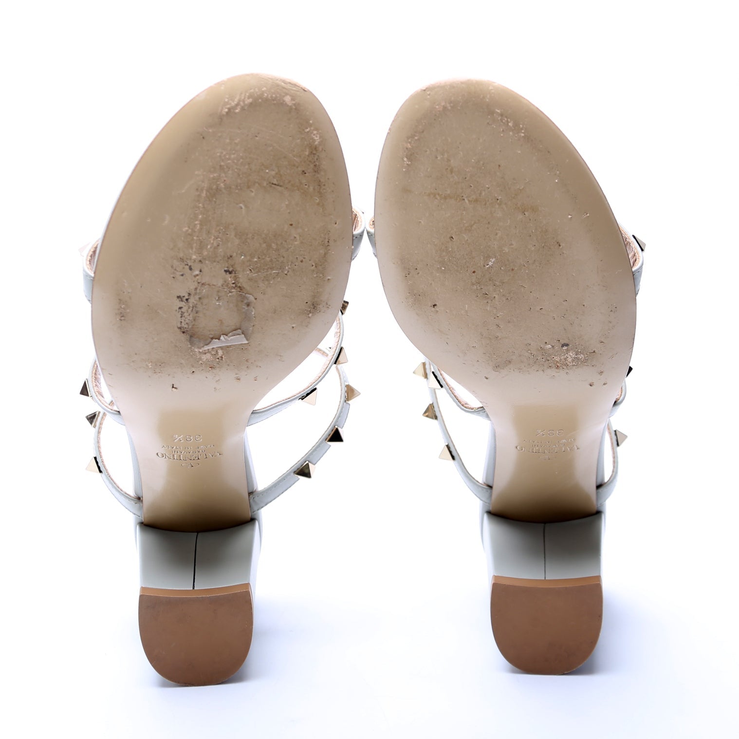 Rockstud Block Heels Size 38.5 Blue