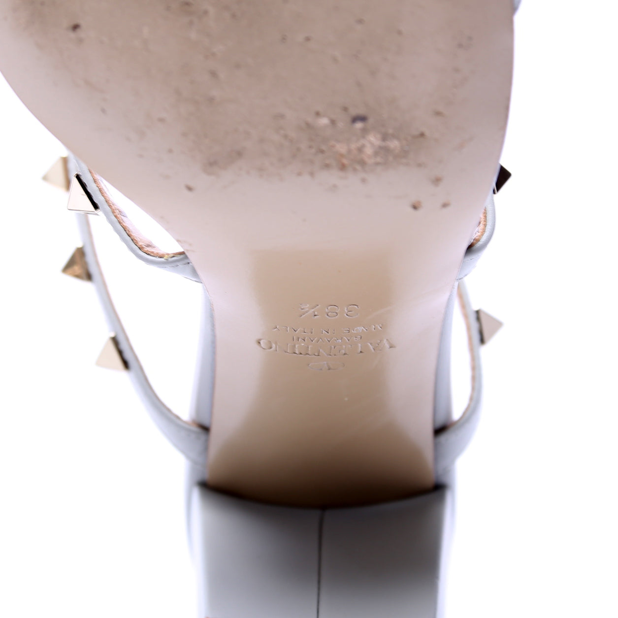 Rockstud Block Heels Size 38.5 Blue