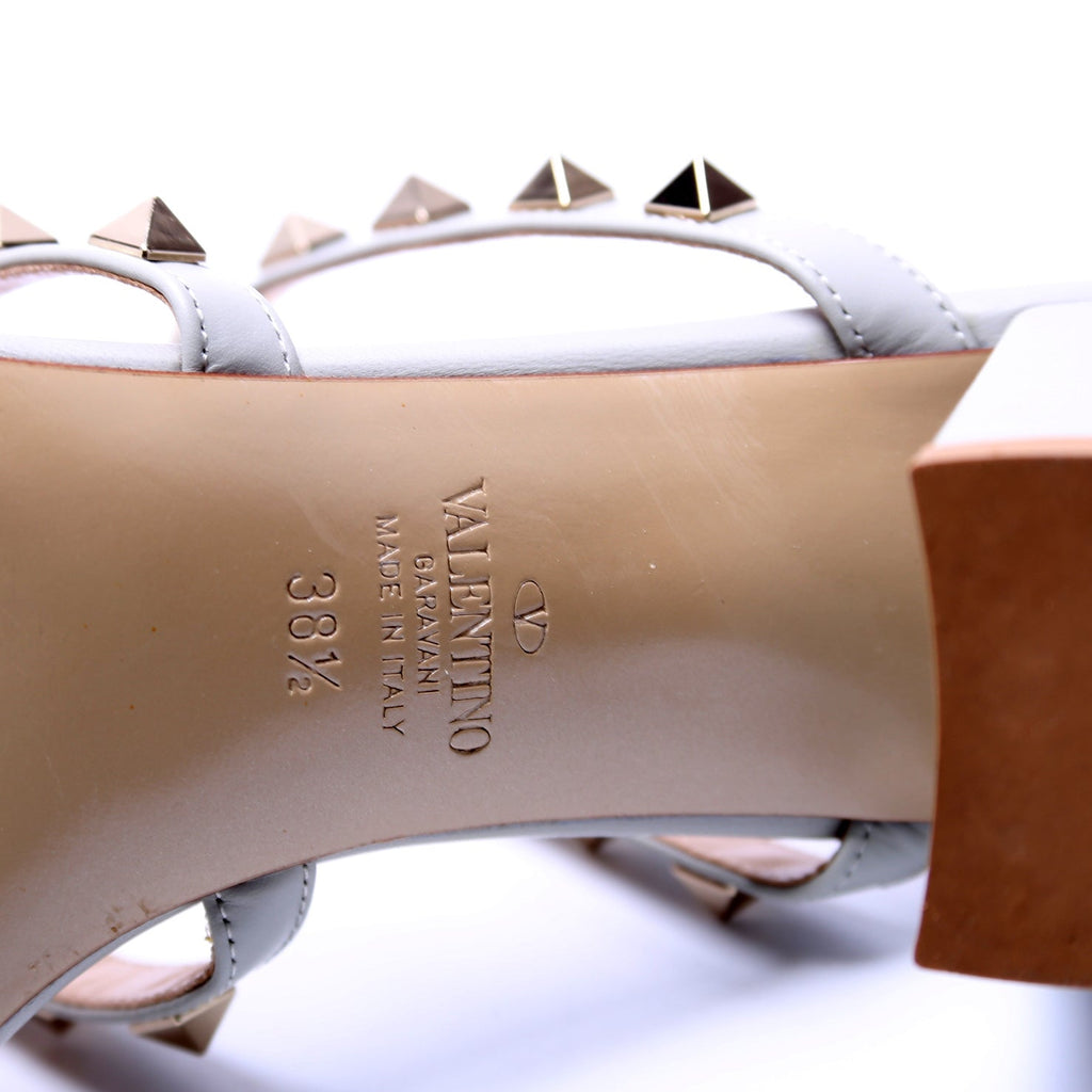 Rockstud Block Heels Size 38.5 Blue