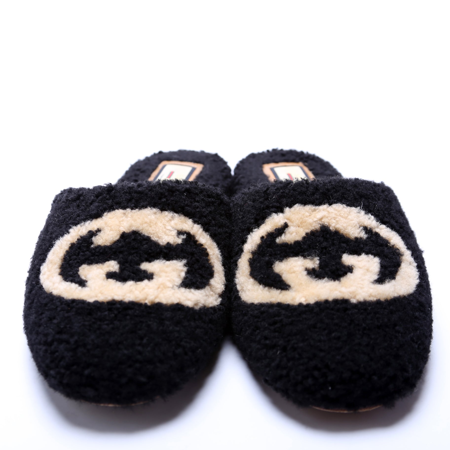 Shearling Slippers Size 38 Black