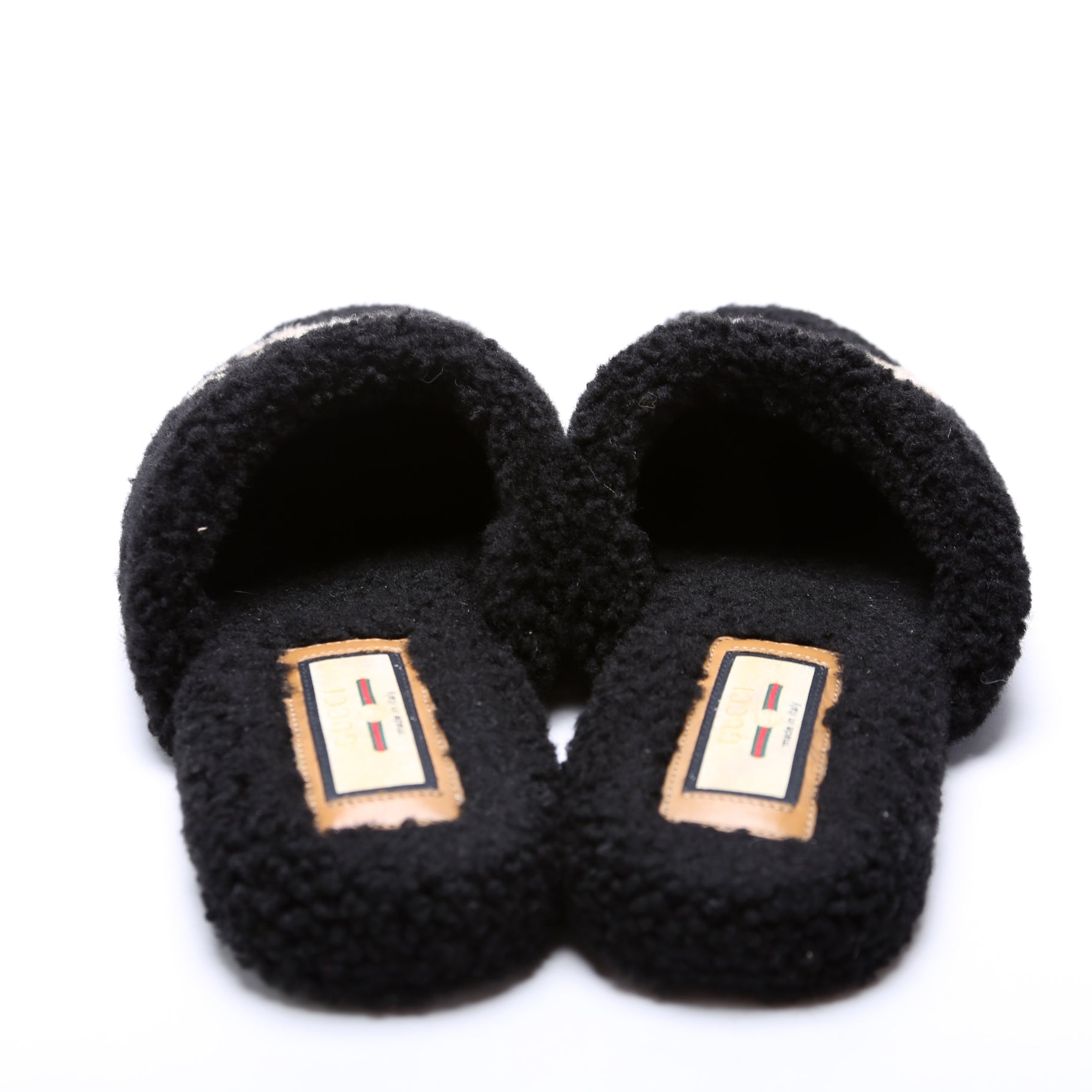 Shearling Slippers Size 38 Black