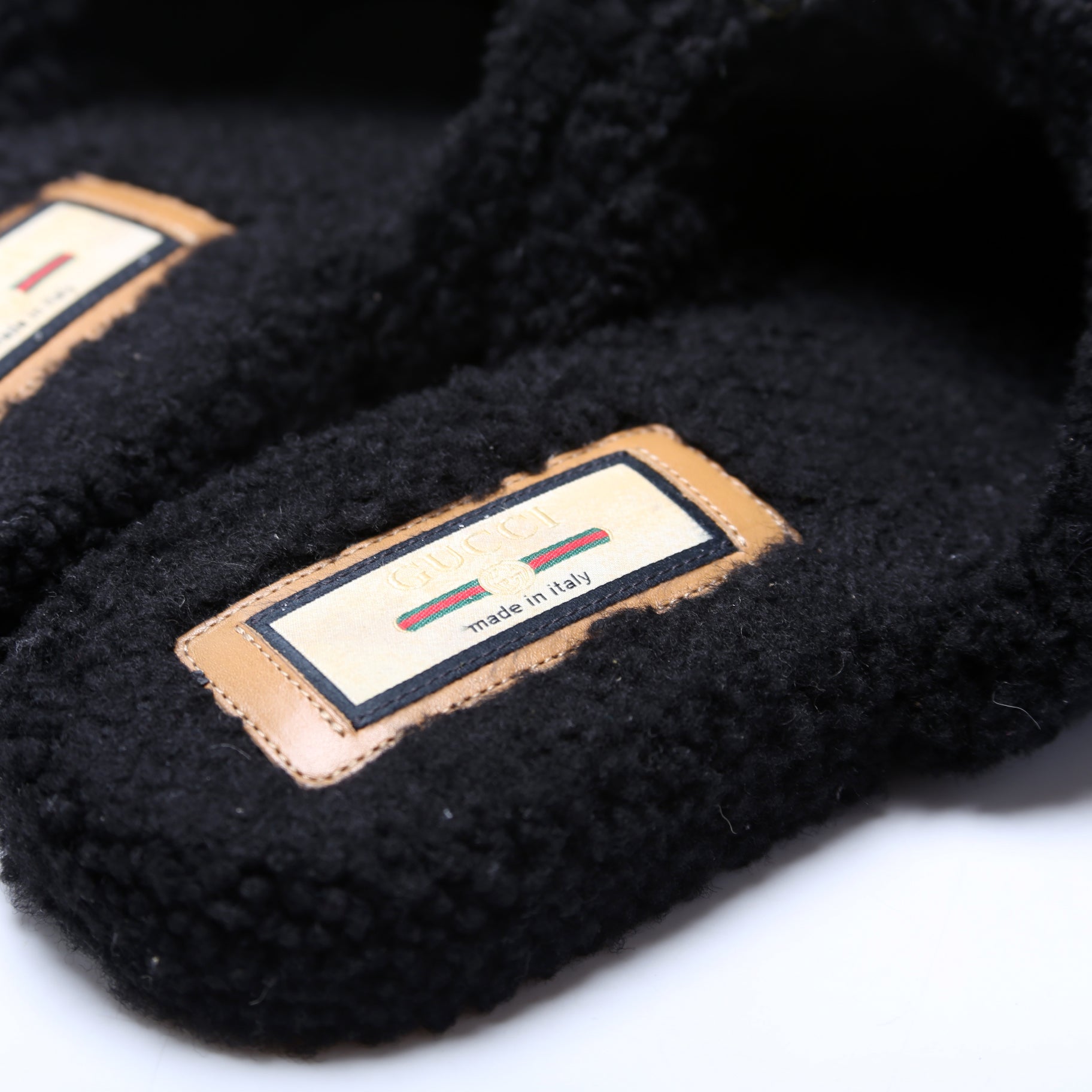 Shearling Slippers Size 38 Black