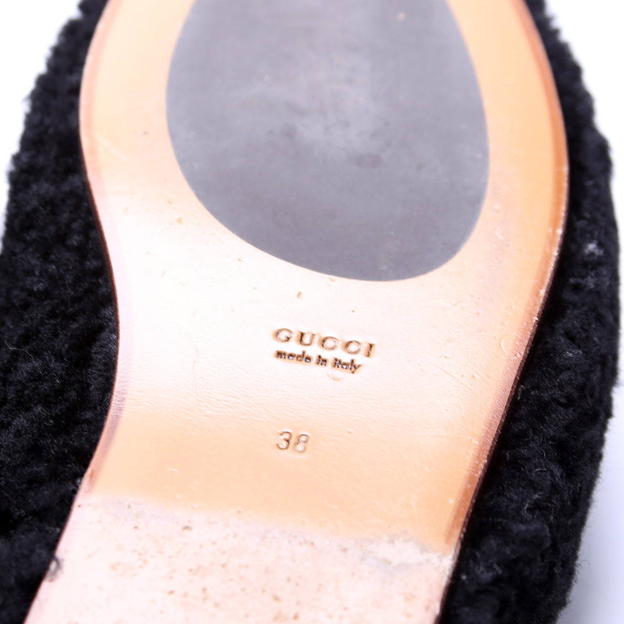 Shearling Slippers Size 38 Black