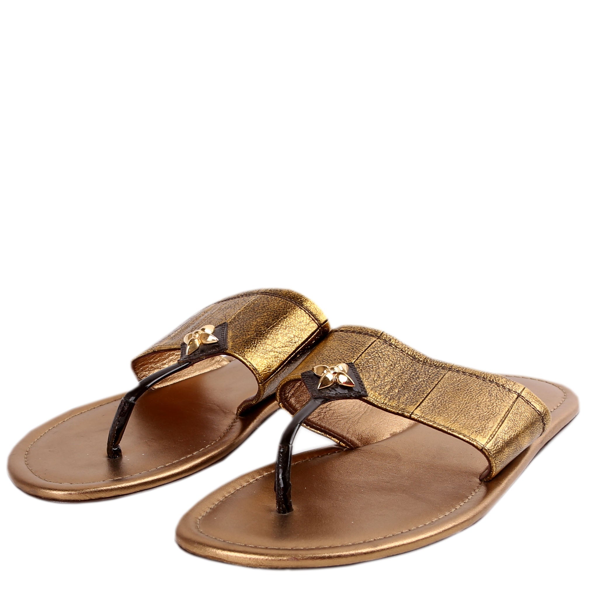 Leather Thong Flip Flops Size 38