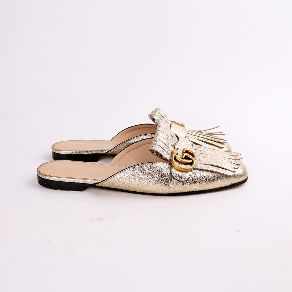 GG Marmont Fringe Mules Size 42