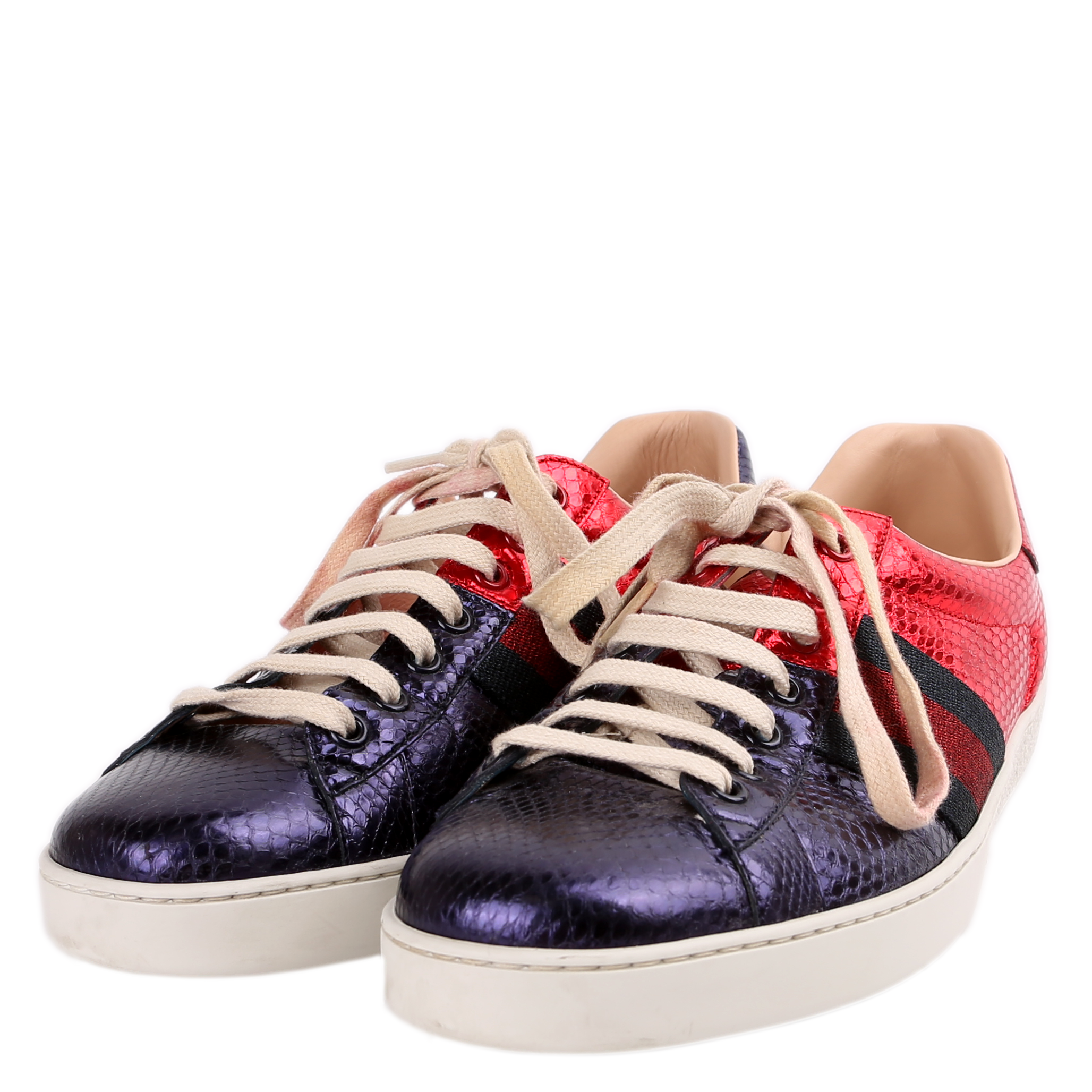 Gucci Metallic Ayers Web Sneakers Size 41