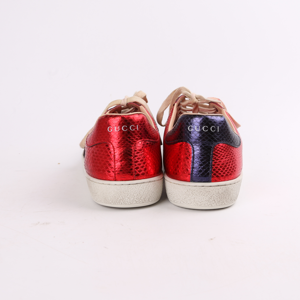 Gucci Metallic Ayers Web Sneakers Size 41