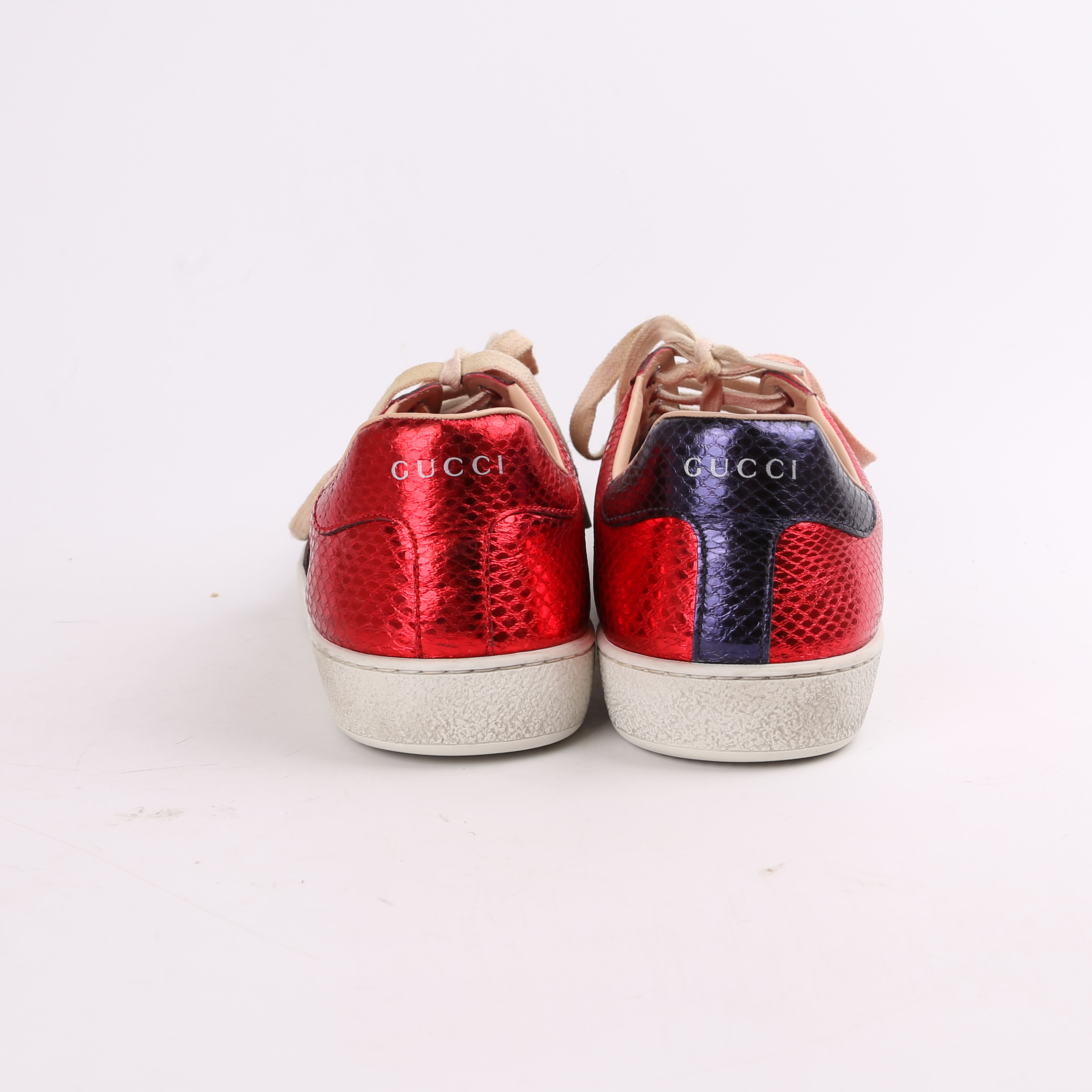 Gucci Metallic Ayers Web Sneakers Size 41