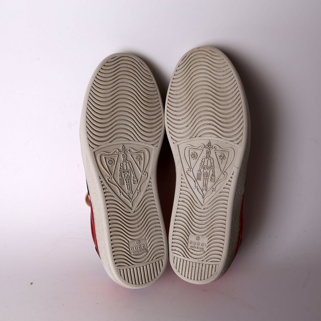 Gucci Metallic Ayers Web Sneakers Size 41