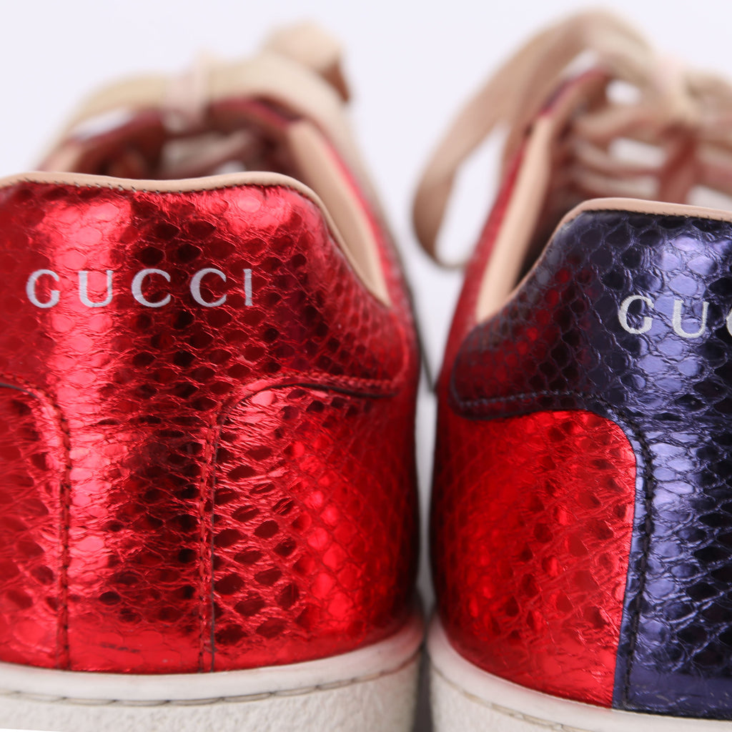Gucci Metallic Ayers Web Sneakers Size 41