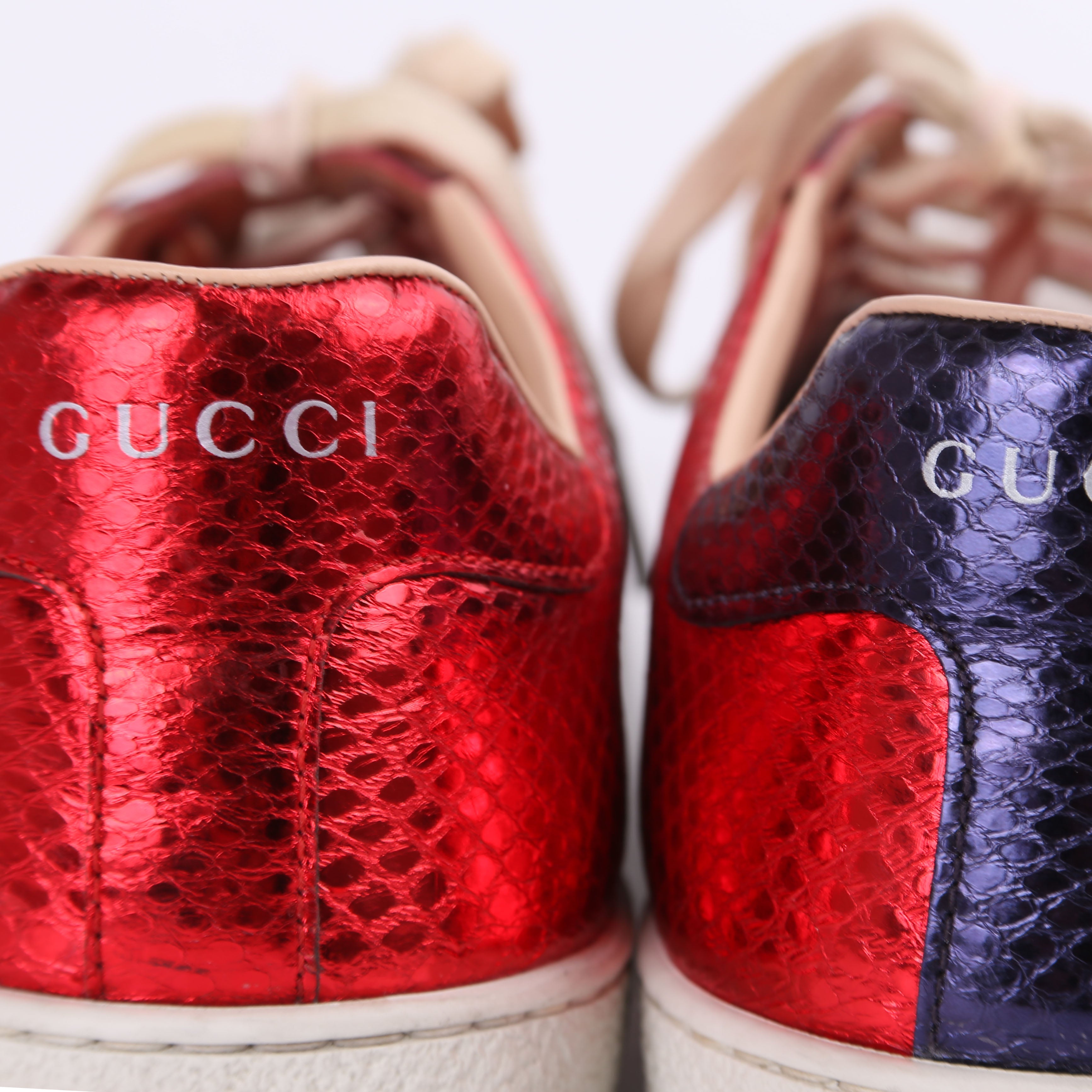 Gucci Metallic Ayers Web Sneakers Size 41