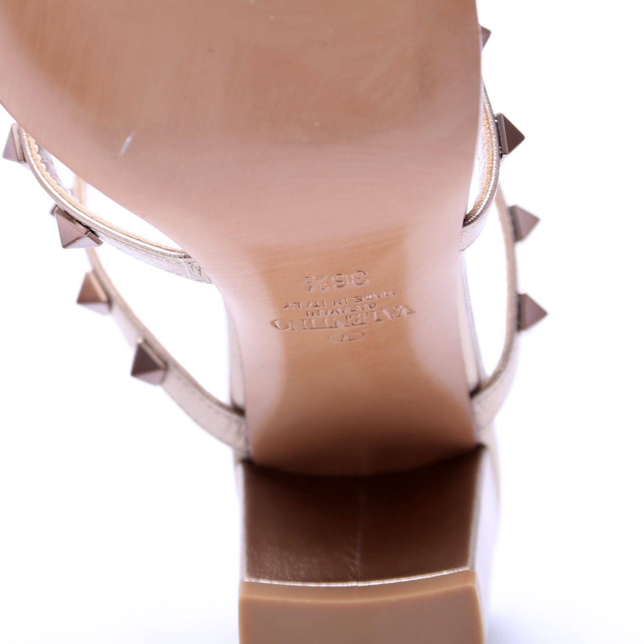 Rockstud Caged Sandals Size 36.5 Gold