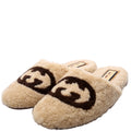 Shearling Slippers Size 38 Tan