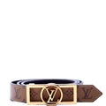 Dauphine 25MM Reversible Monogram/Leather Belt Size 80/32