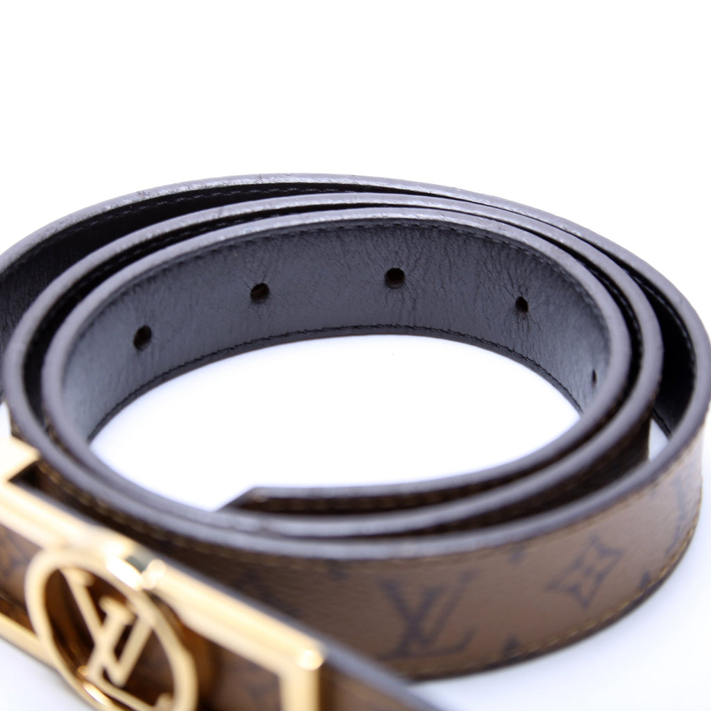Dauphine 25MM Reversible Monogram/Leather Belt Size 80/32