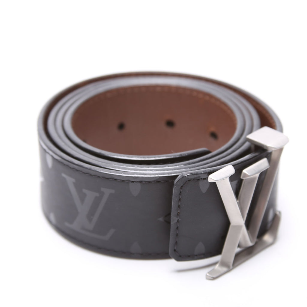 LV Pyramide 40MM Reversible Shadow Belt Monogram/Calskin Size 90/36 Black