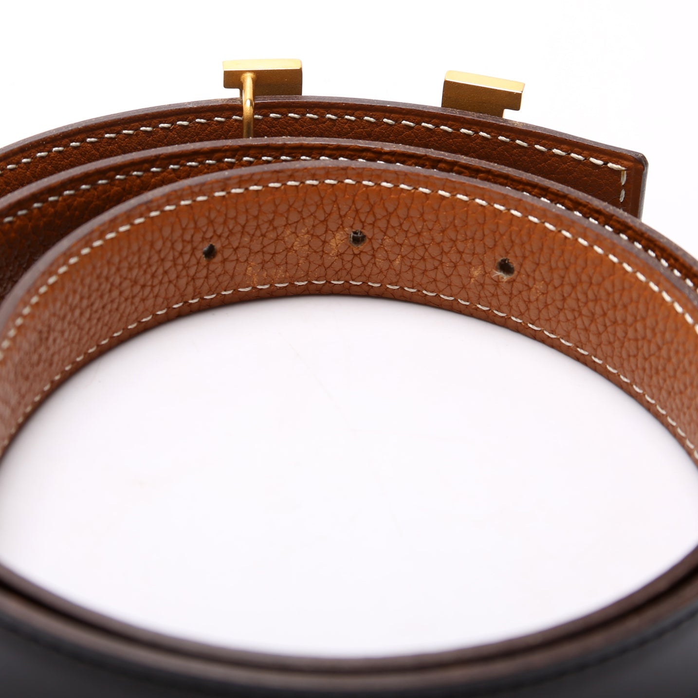 Constance H 25MM Reversible Leather Belt Size 80 Black/Brown