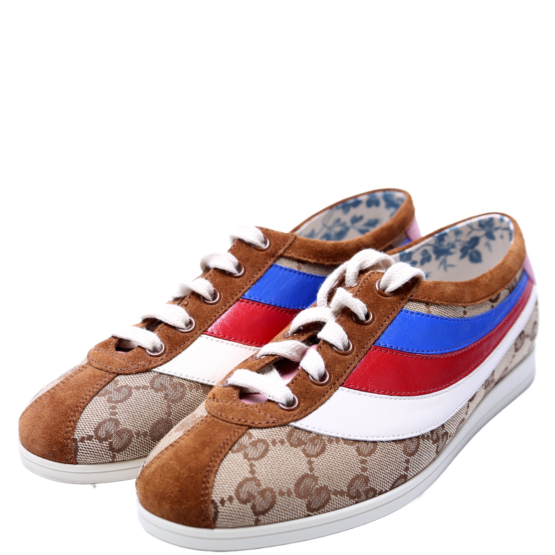 GG Canvas/Suede Falacer Sneakers Size 36.5 Brown