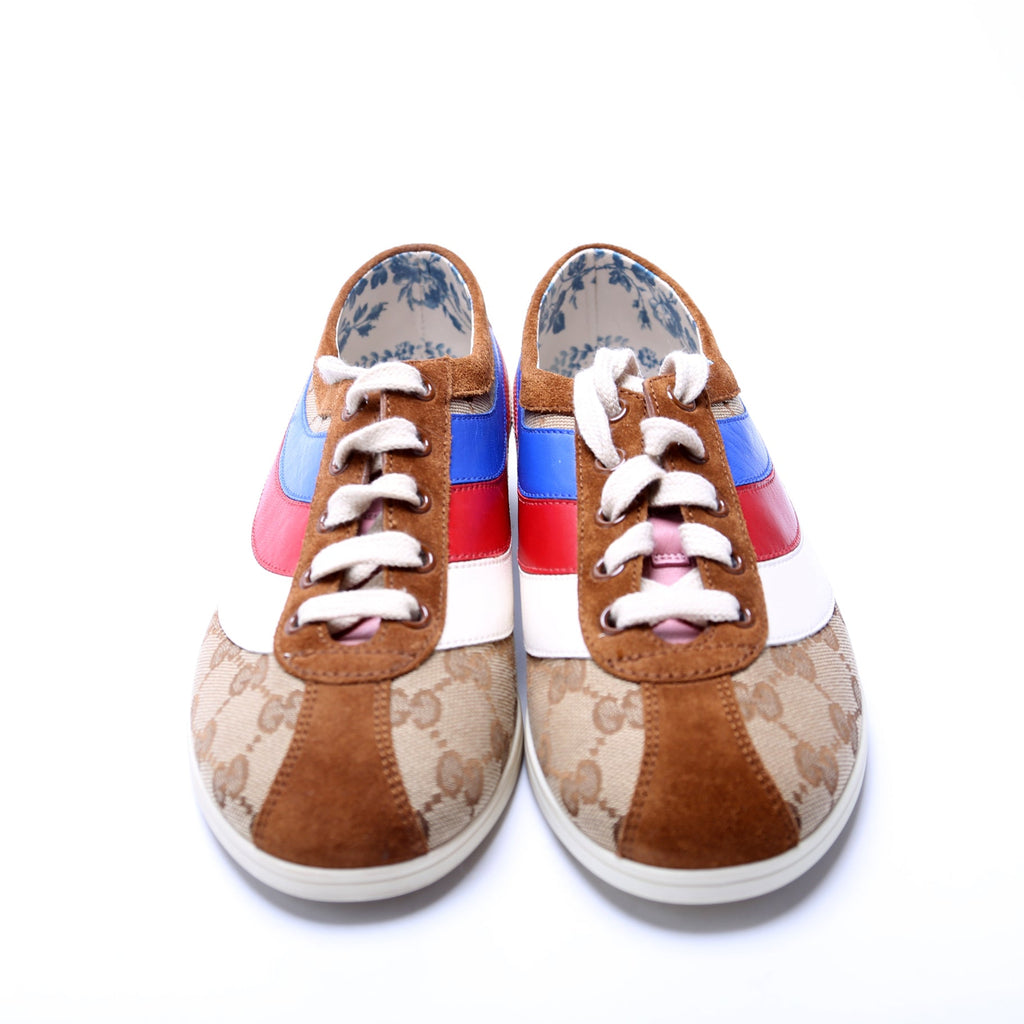 GG Canvas/Suede Falacer Sneakers Size 36.5 Brown