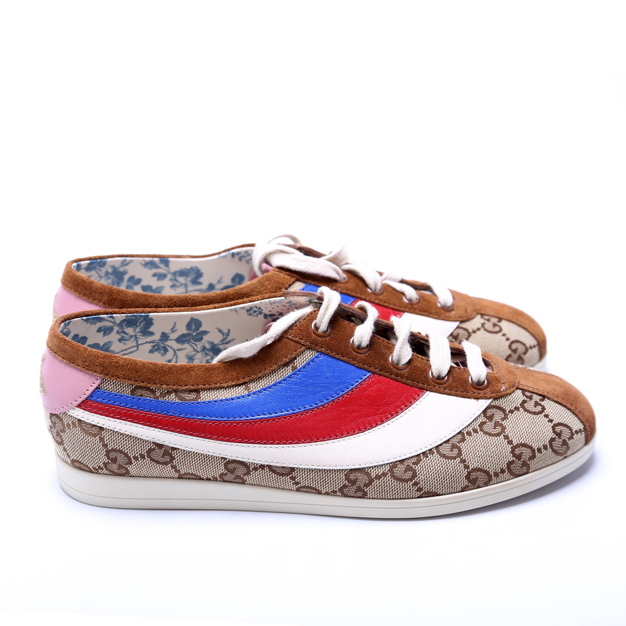 GG Canvas/Suede Falacer Sneakers Size 36.5 Brown