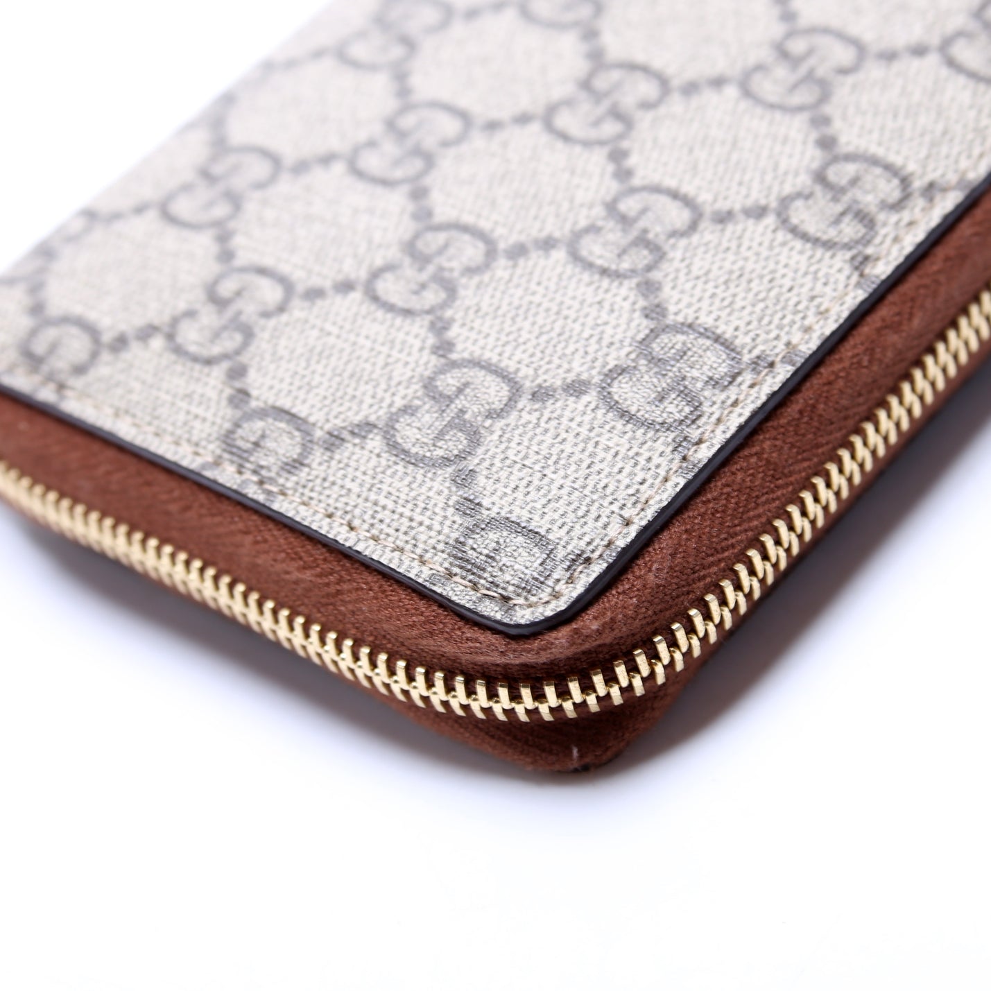 779786 GG Supreme Zip Around Wallet Brown