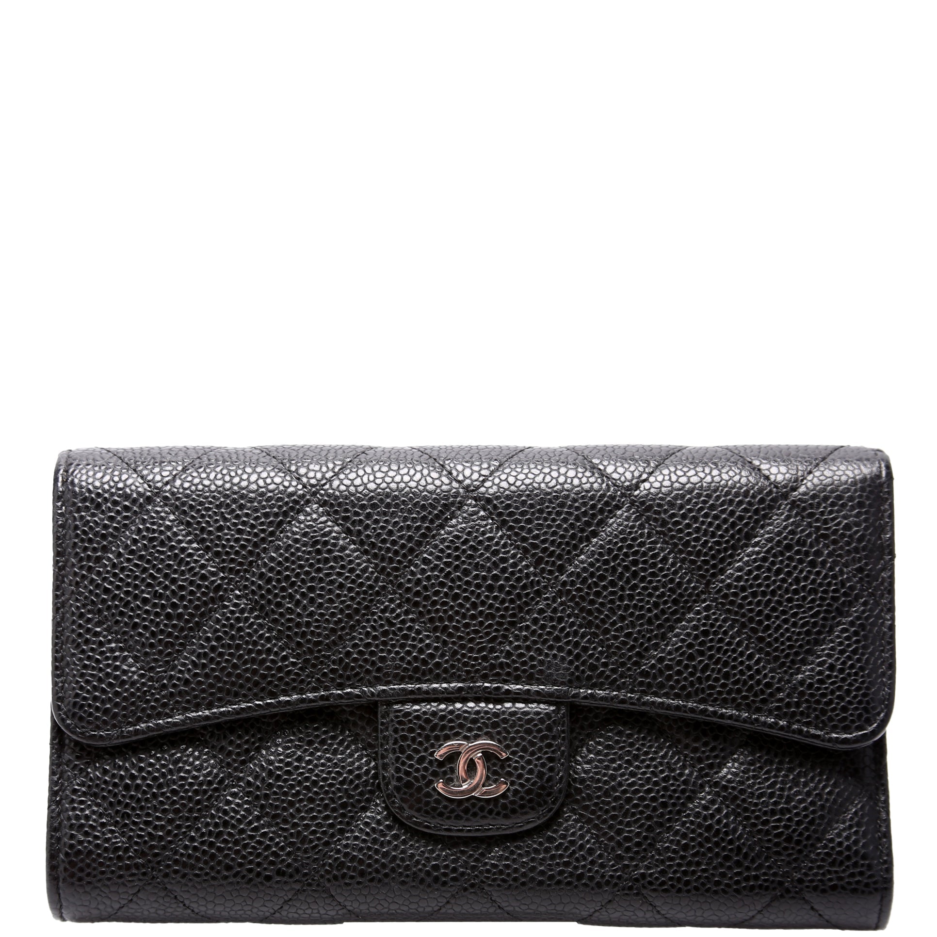 Classic Flap Wallet Long Caviar Black