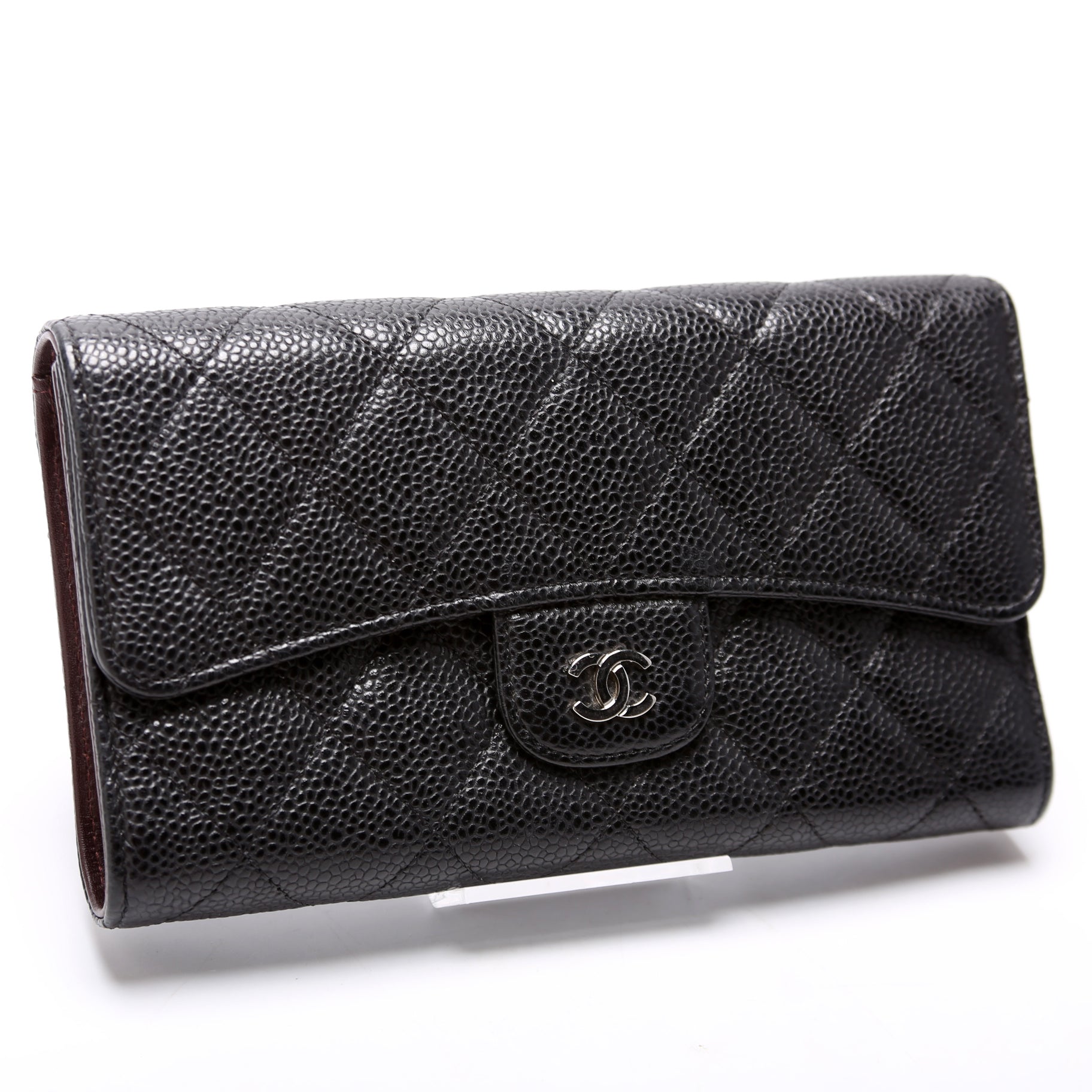 Classic Flap Wallet Long Caviar Black