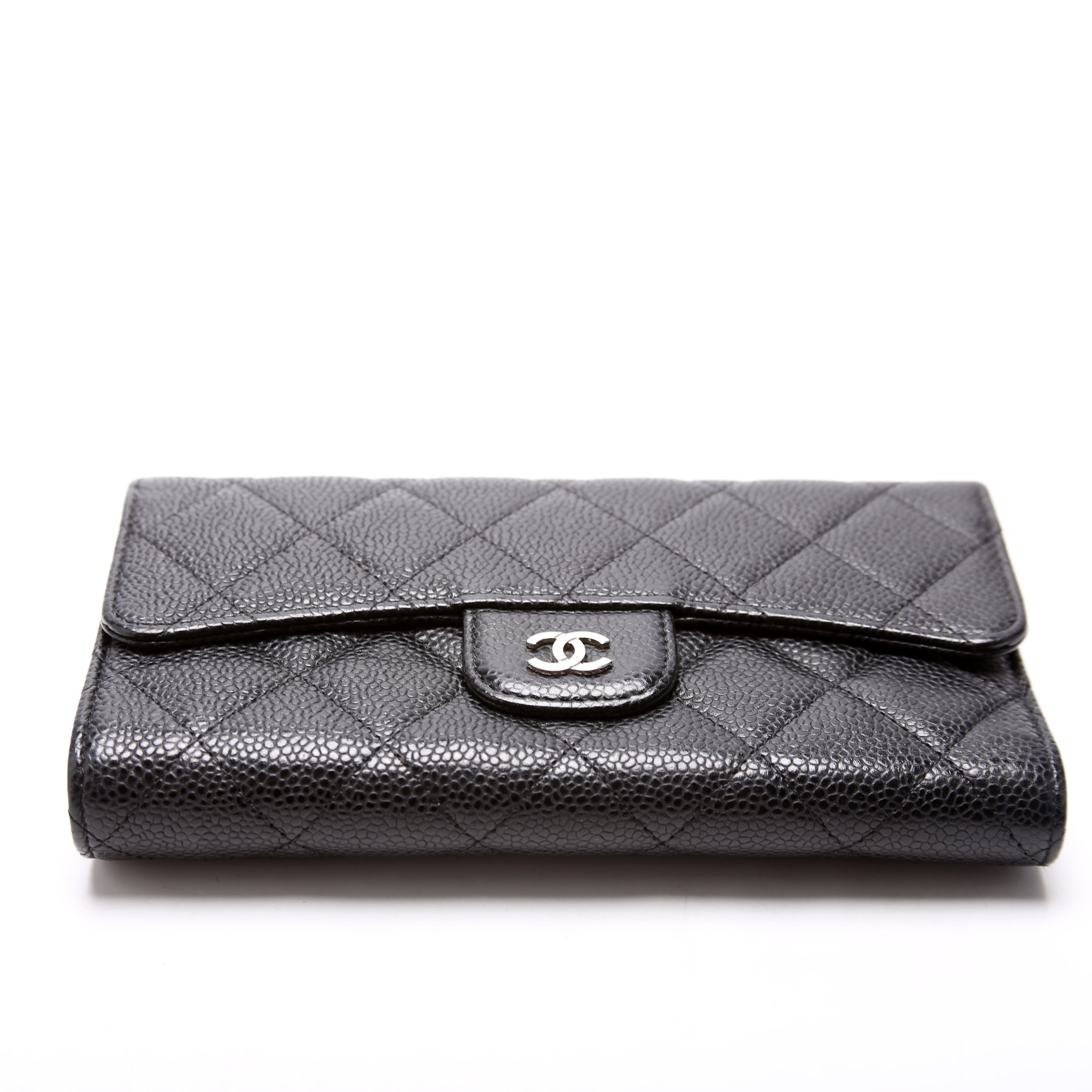 Classic Flap Wallet Long Caviar Black
