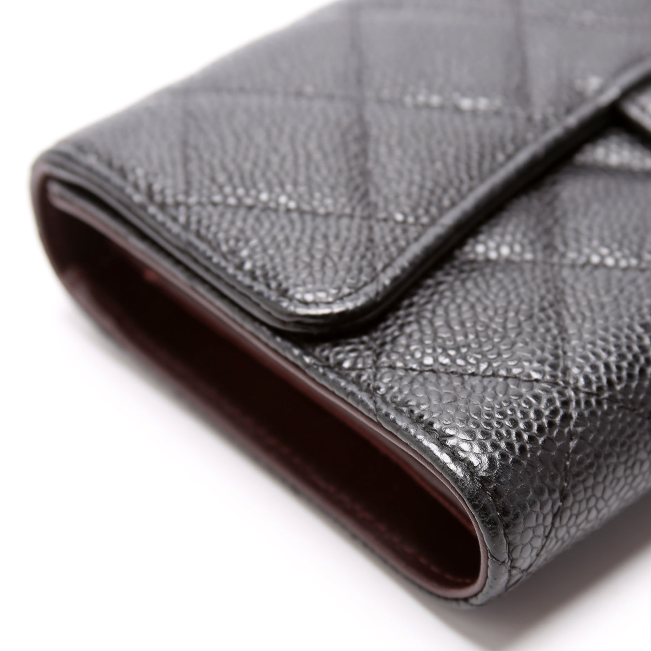 Classic Flap Wallet Long Caviar Black