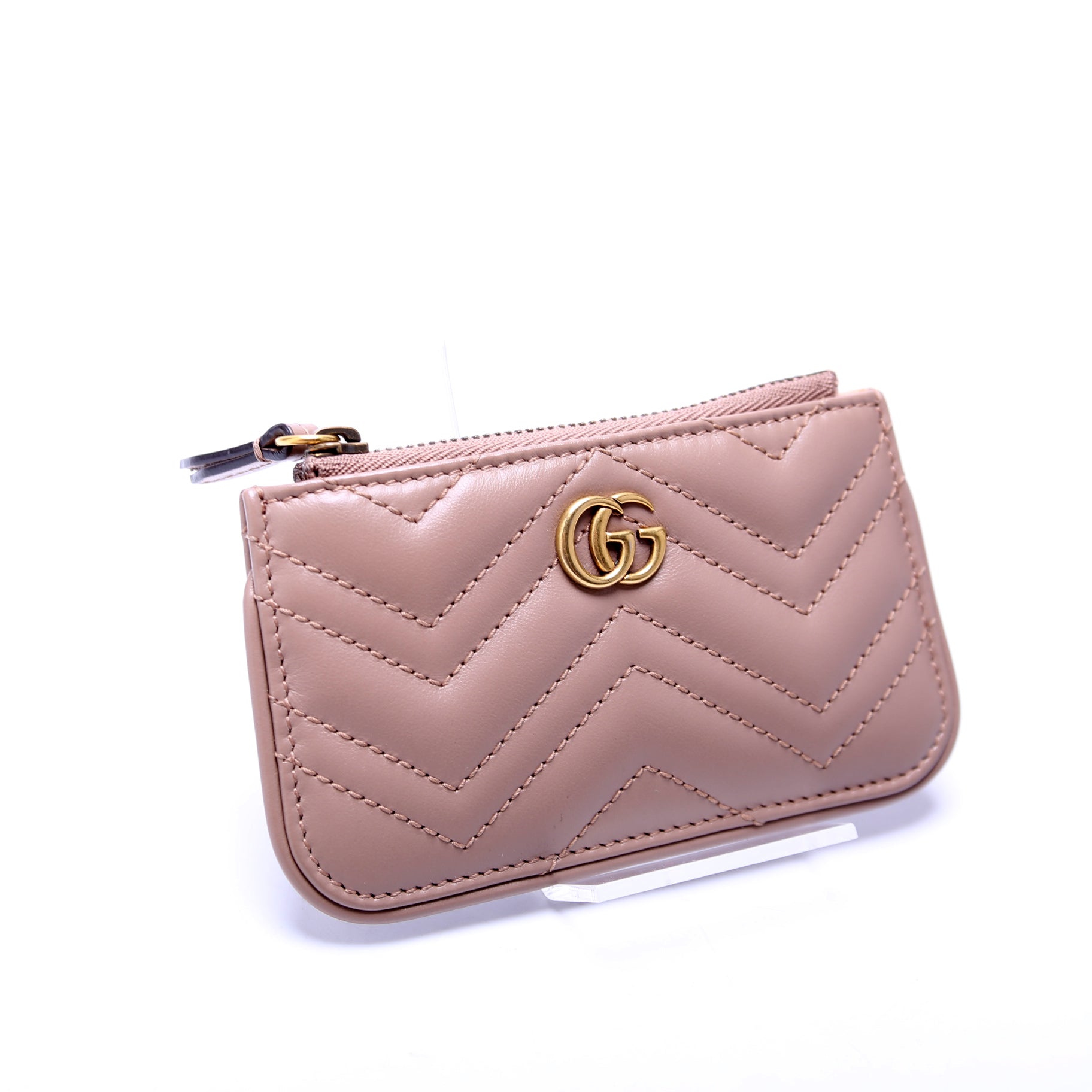 671773 GG Marmont Key Pouch Tan