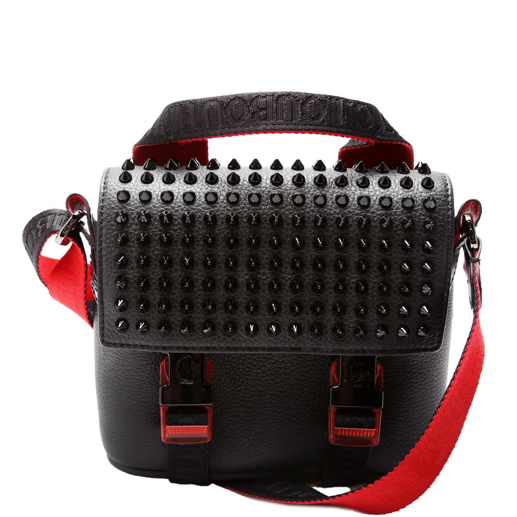 Loubiclic Spikes Small Messenger Black